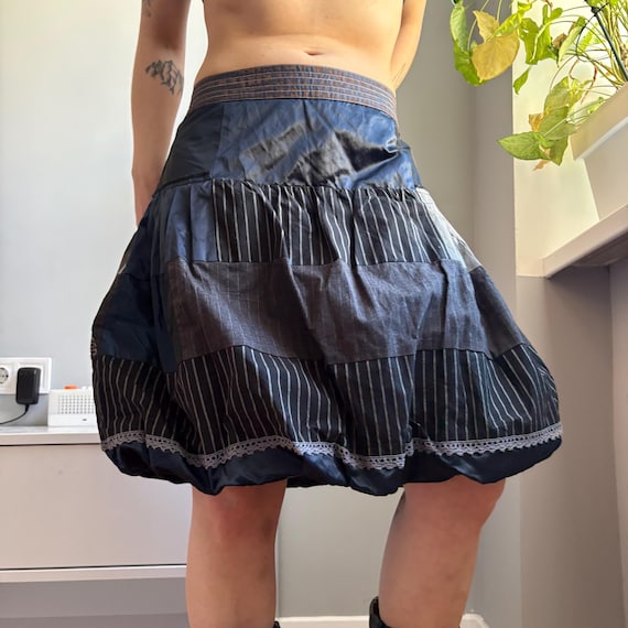 Desigual Patchwork Bubble Skirt | Boho Indie Mini… - image 1