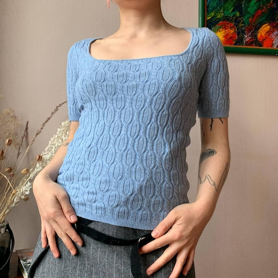 【正規品】Sonique knit tops Kookai Y2K Cable Knit Sweater Top: Preppy French Chic Size S