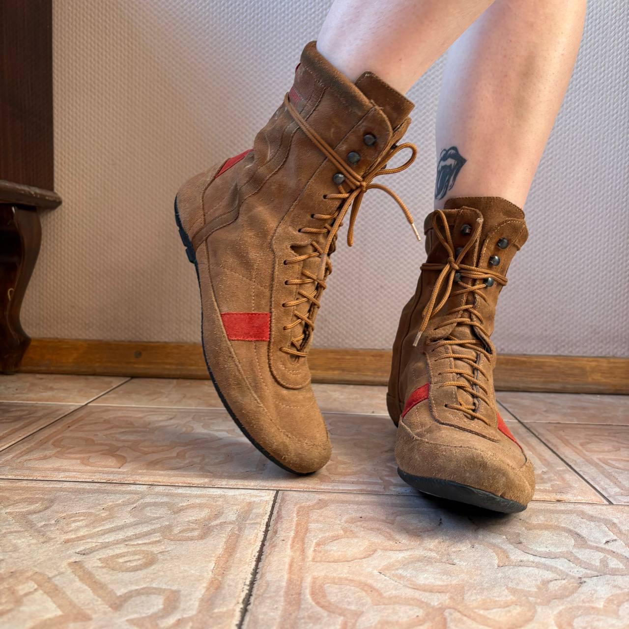 Bottes à Lacets Manhattn En Cuir Et Suède Beige - Pointure 6.5 - Occasion, Bon état Général