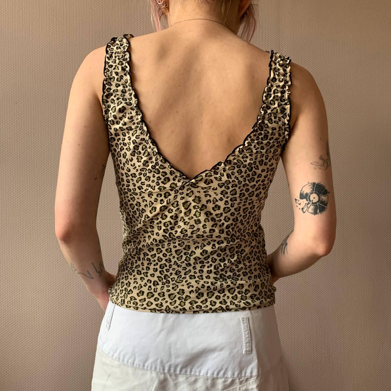 Y2K Leopard Print Vintage Tank Top With Black Lace Trim - Etsy