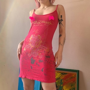 pink ed hardy dress Koi Fish Baby Tee This eye catching mesh mini Ed Hardy Koi Tshirt Dress
