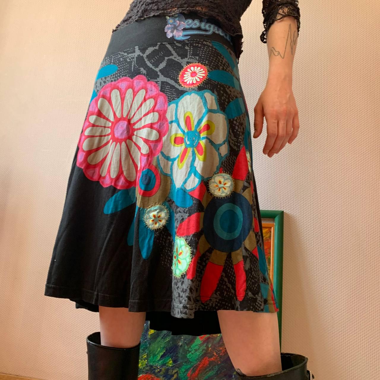 Jupe Crayon Desigual Taille 10 (38) - Vintage Multicolore, Neuve Avec étiquettes, Style Créateur
