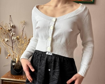 Vintage Y2K Guess Long-sleeve Knit Top With Rhinestones - XS - Etsy