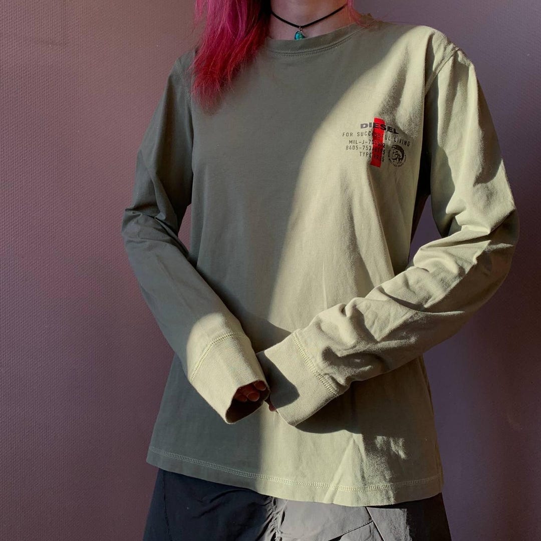 DIESEL Underwear Y2k Streetwear Grunge Green Longsleeve - Etsy