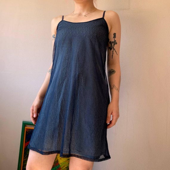 Cop Copine Sheer Layered Slip Dress: 90s Y2K French Streetwear - Etsy
