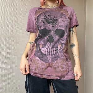 Philipp Plein deadstock black diamond wasched printed t-Shirt