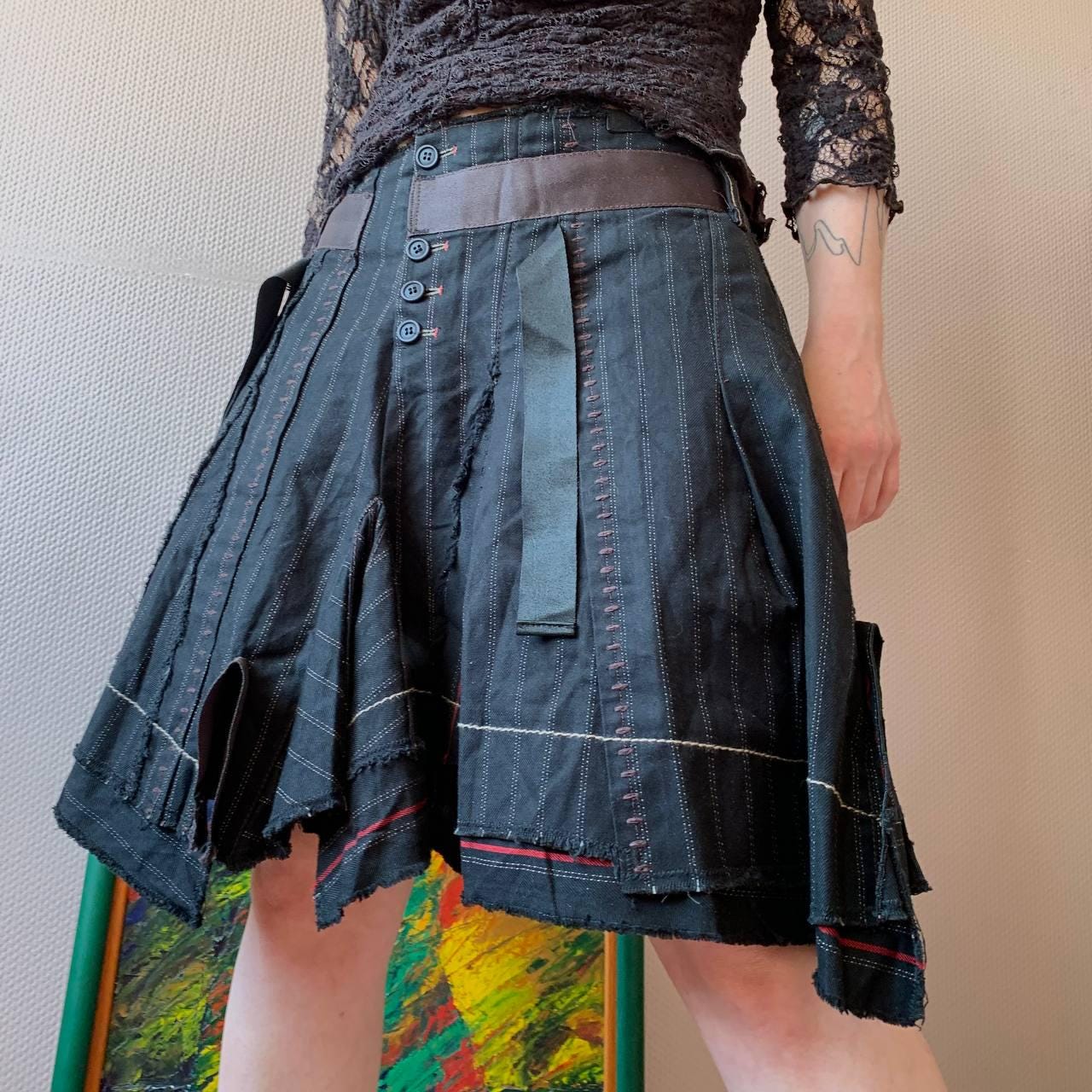スカート 00s MARITHE FRANCOIS GIRBAUD FringeSkirt Marithe francois girbaud skirt - Gem