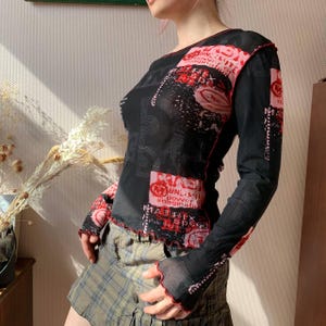 Sheer Patchwork Top - Etsy