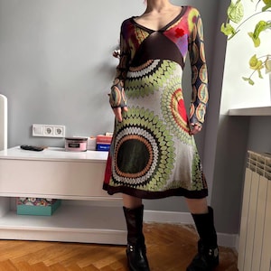 Long Sleeve Midi Dress Y2k - Etsy