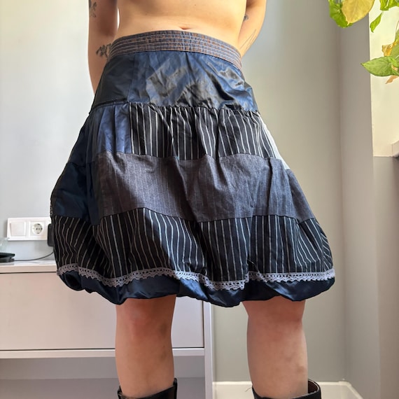 Desigual Patchwork Bubble Skirt | Boho Indie Mini… - image 12