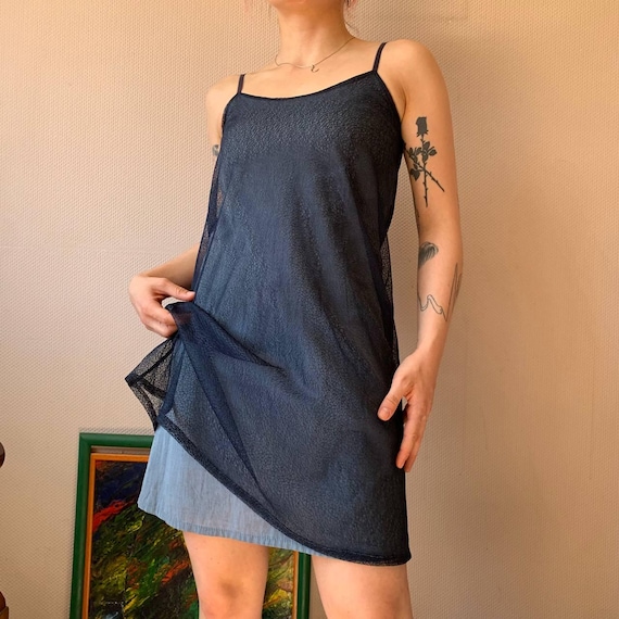 Cop Copine Sheer Layered Slip Dress: 90s Y2K French Streetwear - Etsy