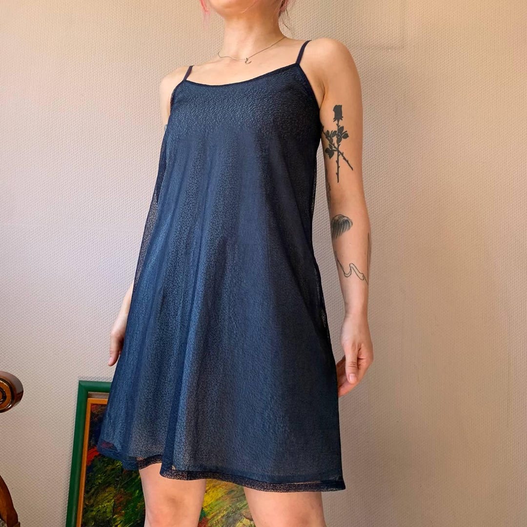 Cop Copine Sheer Layered Slip Dress: 90s Y2K French Streetwear - Etsy