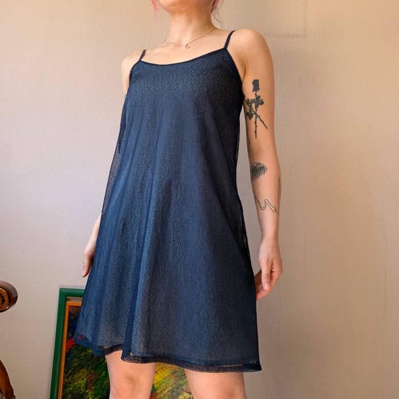 Cop Copine Sheer Layered Slip Dress: 90s Y2K French Streetwear - Etsy