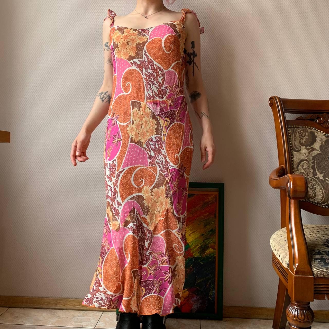90s boho dress Vintage VTG 90s boho dress white cotton prairie midi sundress