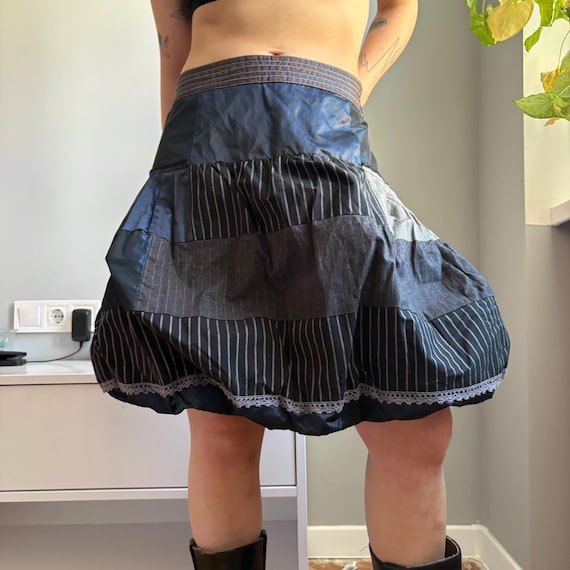 Desigual Patchwork Bubble Skirt | Boho Indie Mini… - image 6