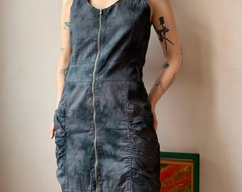 Mini abito grigio ICHI: aderente arricciato Y2K Grunge