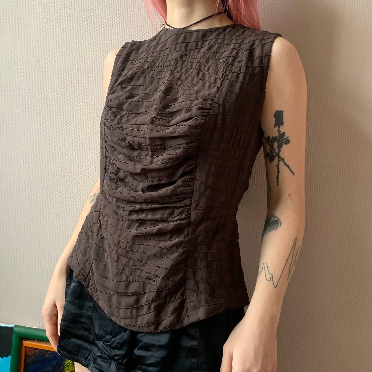 PAOLA QUADRETTI Florence stunning vintage 90 silk ruffled top