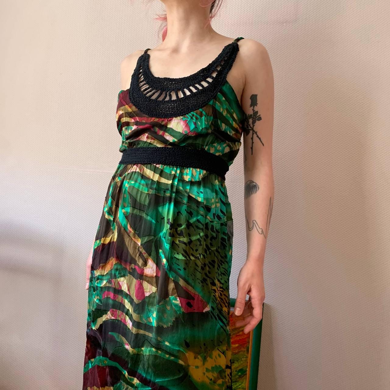 green emerald velvet dress Suger Island Flowy Midi Sundress One Size Fits Most / Tissue Dusk main image 1