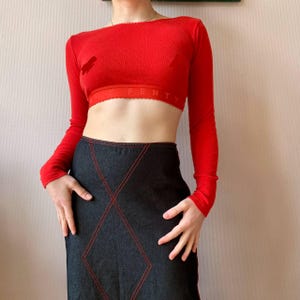 Fiery Red Savage X Fenty Open Back Ribbed Crop - Etsy