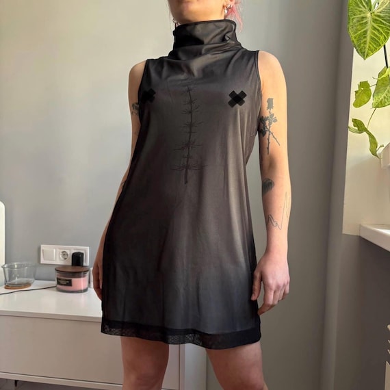 sheer mini dress clubwear Sexy Women's See Through Sheer Mesh Bodycon Mini Dress Clubwear Hot Party  Dress