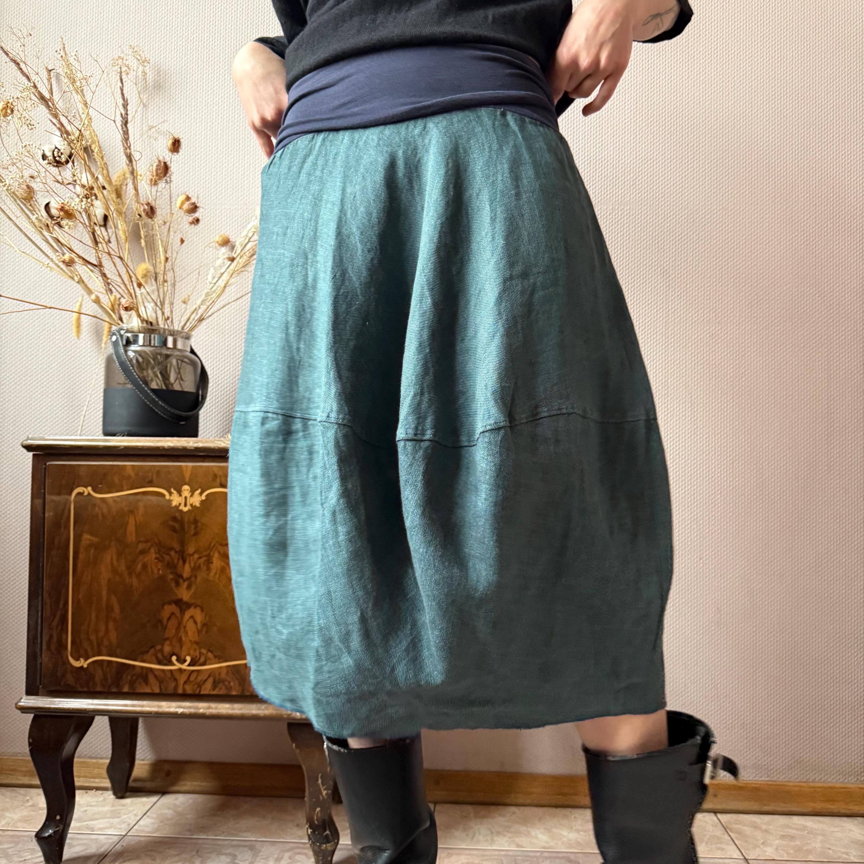 Jupe Carreaux Bleue Avec Volants Mori Style Hippie Shabby Chic Retro - Taille Unique Neuf Avec étiquettes