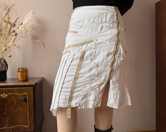 Jupe Déstructurée Marithé Et François Girbaud Taille L - Coton/lin, Style Bohème Chic Pour Toutes Occasions
