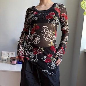 Oriental Mesh Top - Etsy