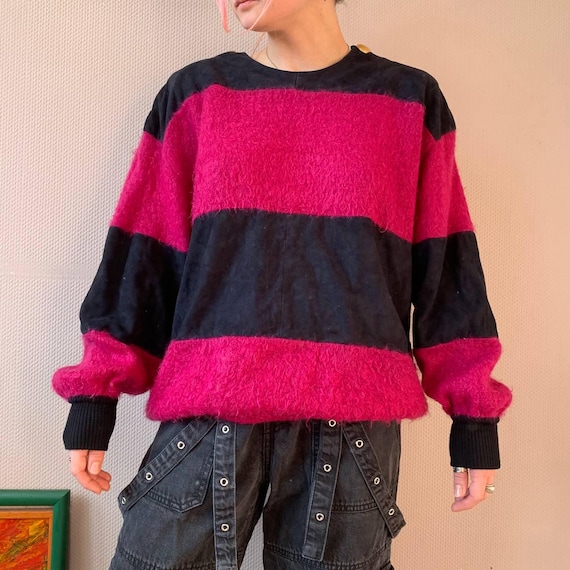 Gianfranco Ferré, Vintage GIANFRANCO FERRE Striped Mohair Blend Sweater (M)
