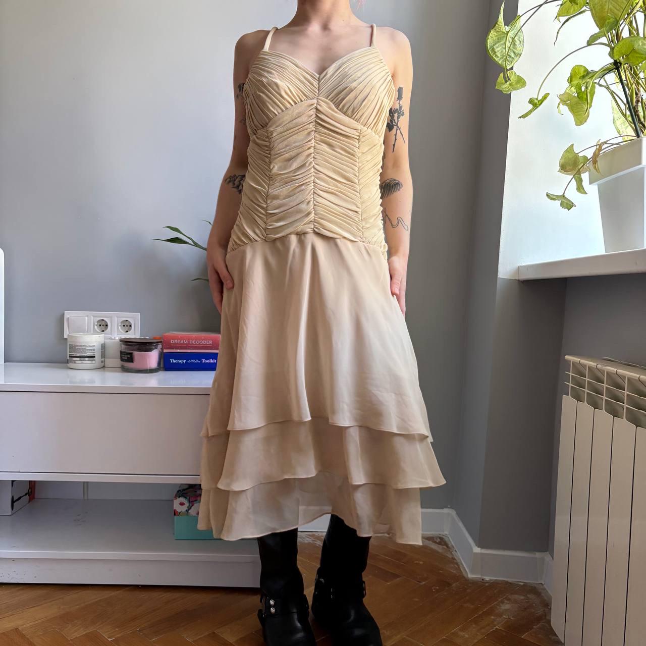 cream cut out maxi dress Michelle / Buttercream | MESHKI Off White Sheer Cotton Waist training costume sheer finish Color:Green Leaf