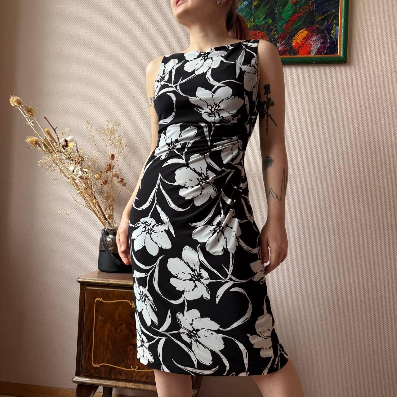Louren flower jacquard pencil dress louren（ローレン） ワンピース 