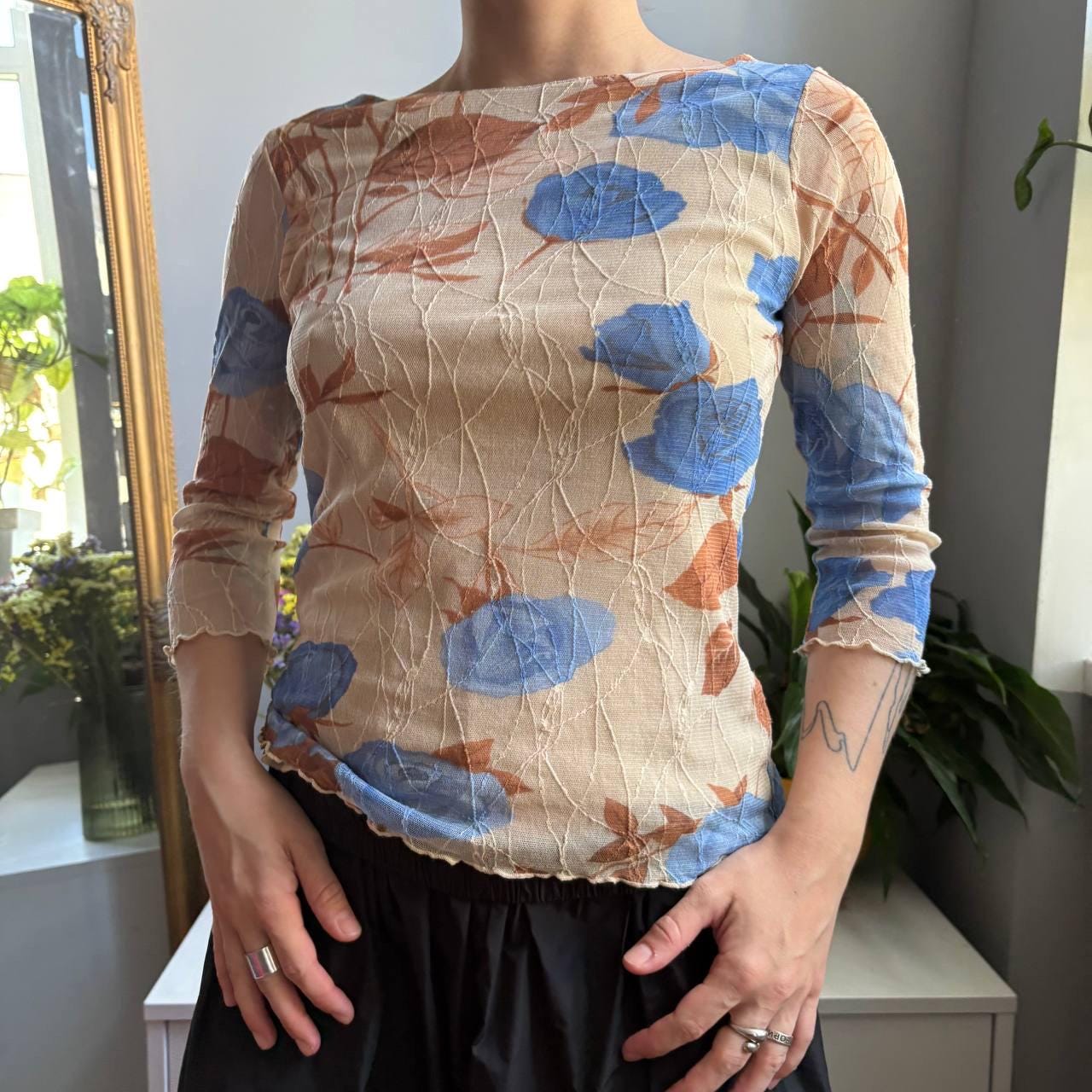 Y2k Sheer Top Shirt - Etsy