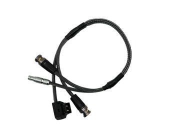 Braided Combo 12G SDI and 12V Power Cables for ARRI, RED, Sony, Canon and Teradek Wireless