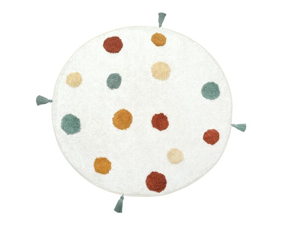 Round Dots Childrens Kids Rug Aesthetic Cute Baby Play Mat Colorful Children Playroom Carpet Gift For Kids Room Decor