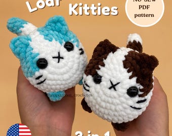 Crochet Cat Loaf Pattern | No-Sew Amigurumi Plushie (PDF Pattern)