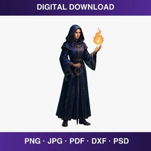 Celestial Sorcerer PNG, Galaxy Wizard Clipart, Fantasy Mage Sublimation Design, Cosmic Sorcerer Digital Download, Mystical Magic Art PNG