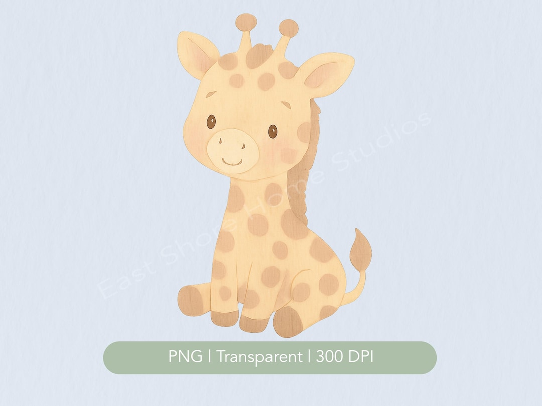 Baby Giraffe PNG Clipart, Watercolor Giraffe Nursery Wall Art Printable ...