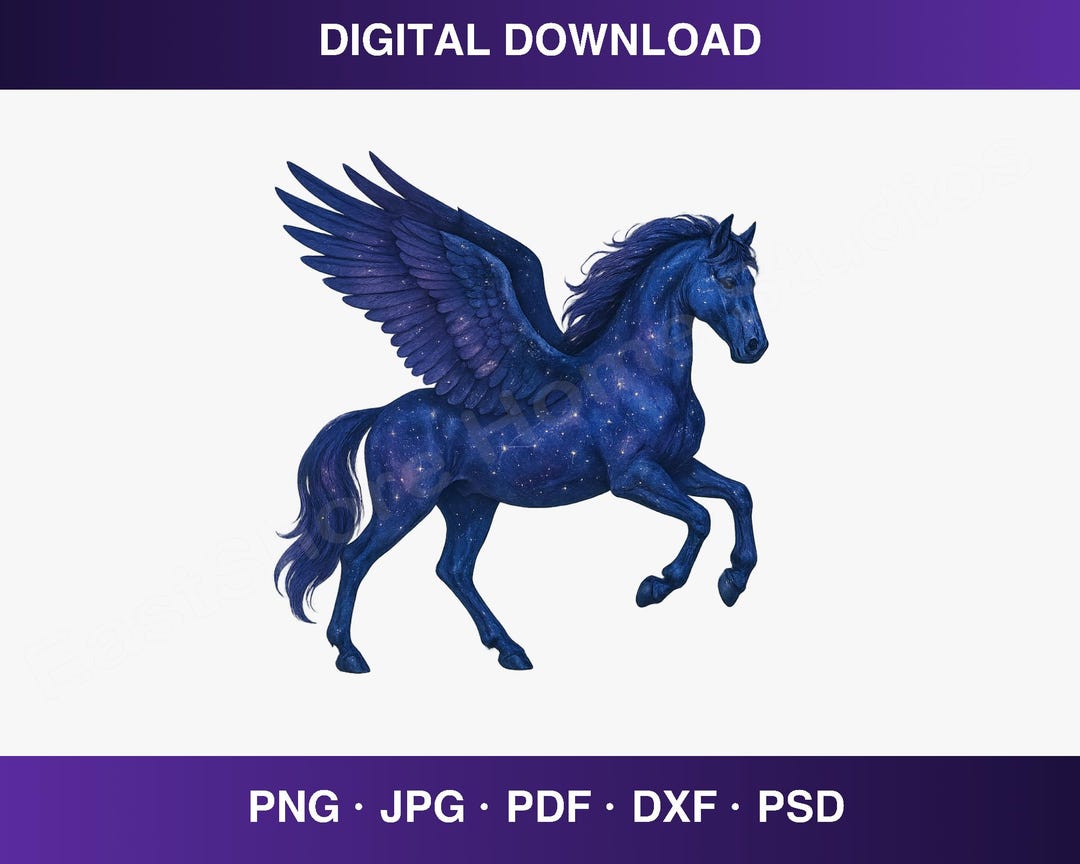 Celestial Pegasus PNG, Galaxy Winged Horse Clipart, Fantasy Pegasus ...