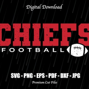 Chiefs Football SVG PNG | Distressed Chiefs Design, Varsity Style Football Team Spirit, Retro Chiefs Clipart, Sports Mascot Digital Download