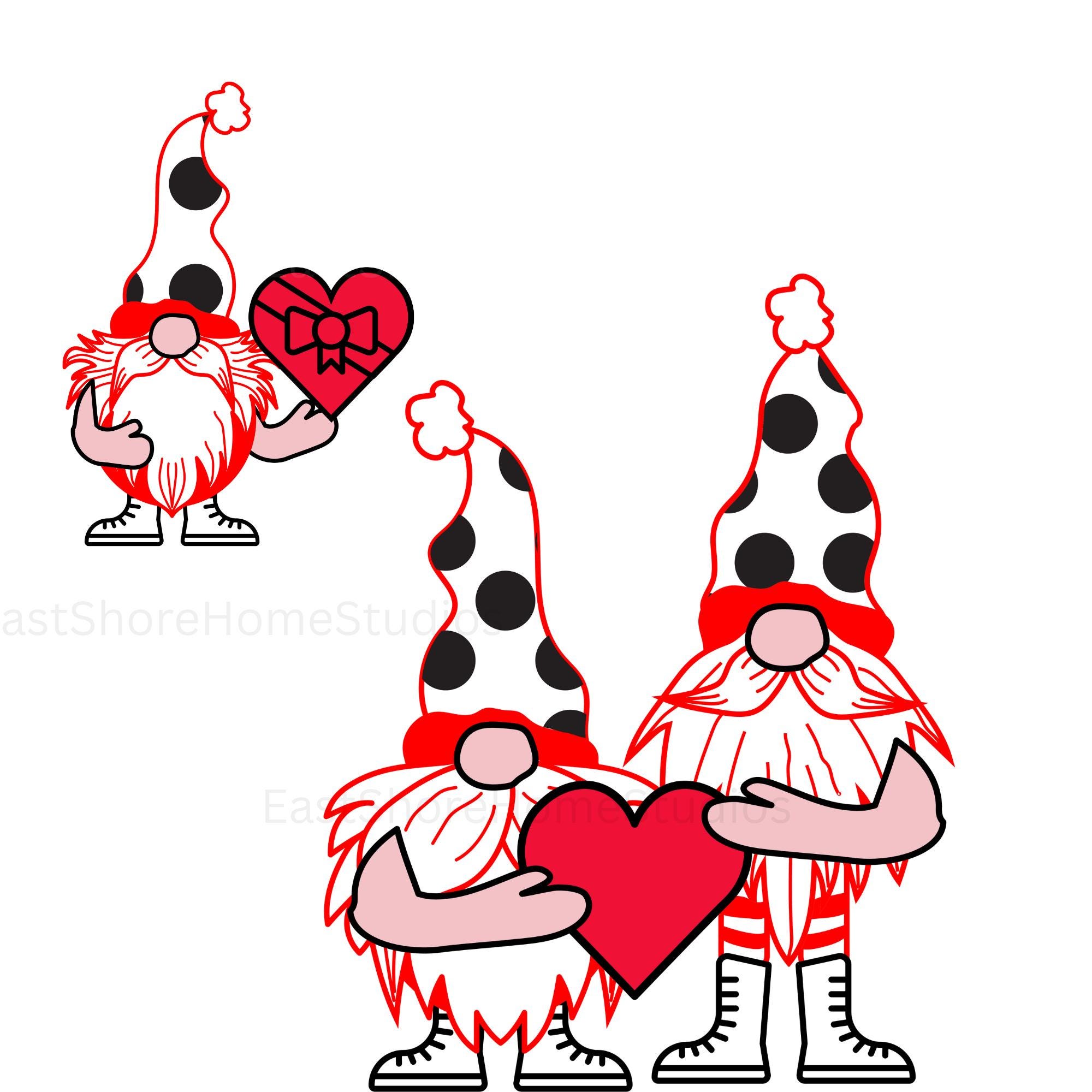 Valentine Gnomes SVG Bundle | Cute Gnome Valentine SVG Files for Cricut ...