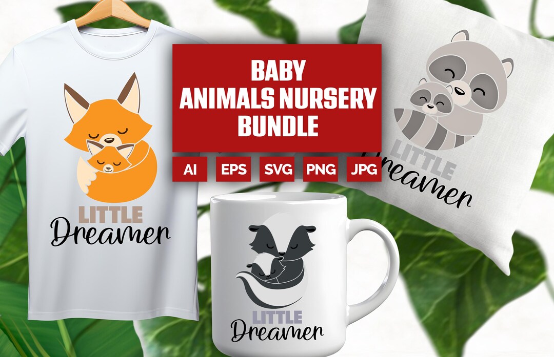 Baby Animals Nursery Fox SVG Bundle - Cute Woodland Fox Family, Sitting ...
