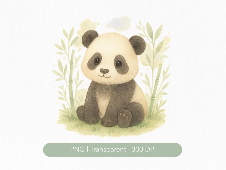 Baby Panda PNG Clipart, Watercolor Baby Panda Nursery Wall Art ...