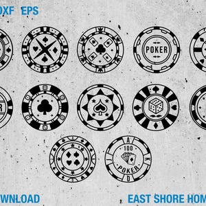 Poker Chips SVG Bundle, Casino Chips PNG, Gambling Clipart, Poker Game JPG, Las Vegas Party Svg, Digital Cut Files for Cricut & Silhouette