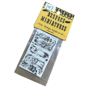 MINI PAPER DOLLS 2-1/4&quot; Vintage Doll House Minis Little Decor Tiny Toys Micro Size Victorian Illustrations Original Packaging