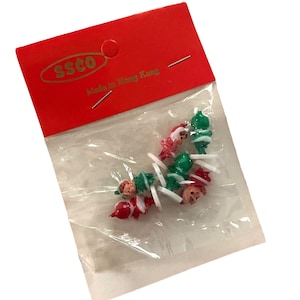 6pcs TINY PLASTIC PIXIES 5/8&quot; Vintage Elves Super Miniature Pixie Elf Christmas Mini Diorama Snow Globe Village Scene Hong Kong Bulk