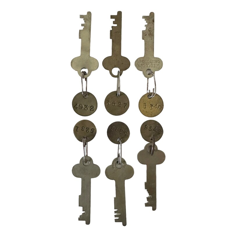 1pc BANK SAFE KEY Vintage Vault Safety Deposit Box Bank Ephemera Aged ...