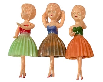 ⱽᴵᴺᵀᴬᴳᴱ 1pc SLEEPY EYE DOLL 3-1/4" Miniature Plastic Lady Posable Mini Figurine Limited Stock Your Pick