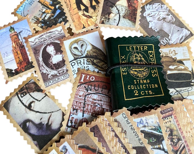 25pcs POSTAGE STAMP STICKERS 2