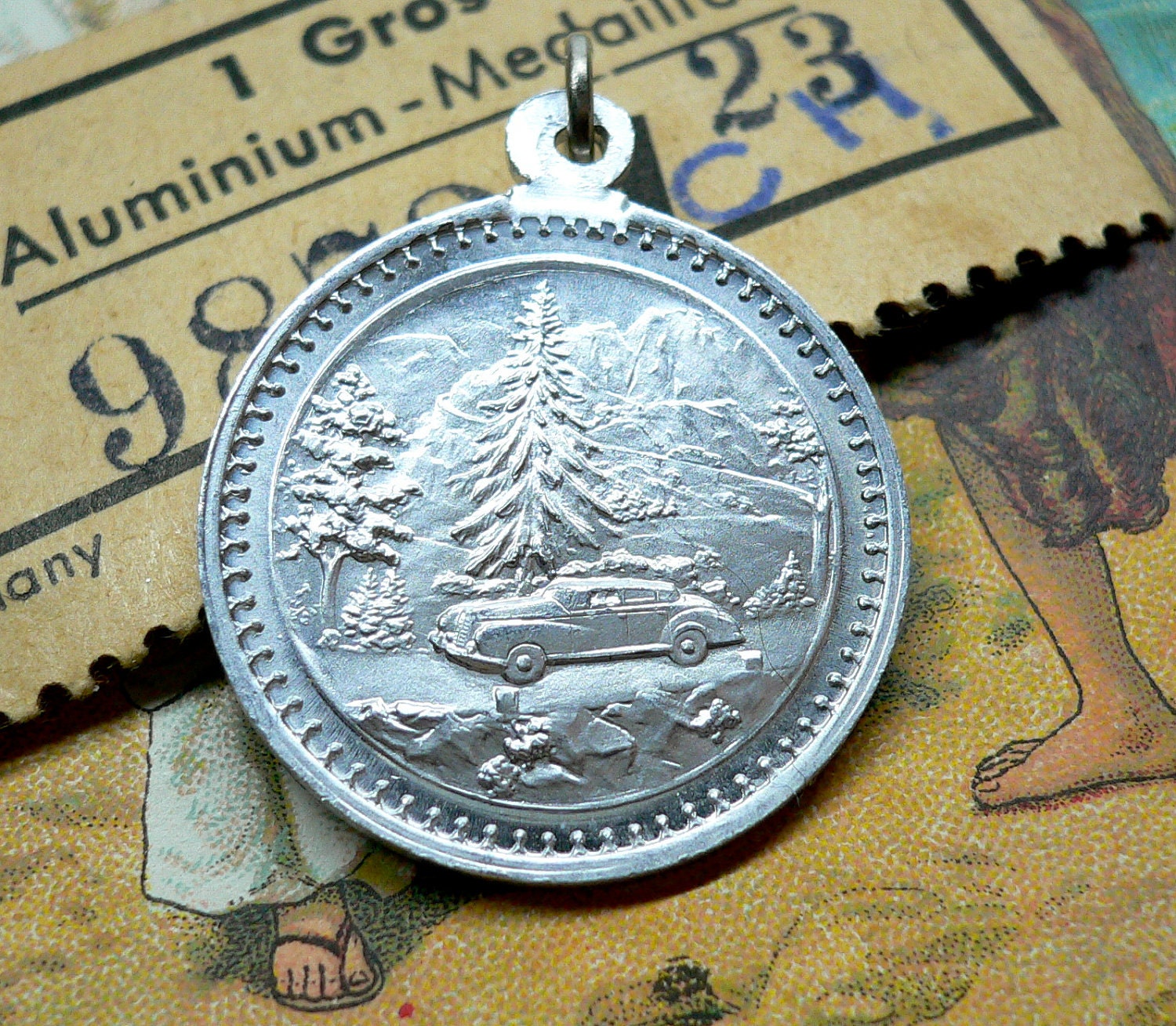 ⱽᴵᴺᵀᴬᴳᴱ SAINT CHRISTOPHER MEDALLION 1940s German Religious Medal Chri…