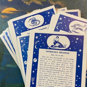 1 Stück Sternzeichen-Vermögens-Karte Einteilige Geburtstags-Karte Weinlese-Horoskop-Leseausstellungs-Versorgungsmaterial-Postkarte Celestial Wählen Sie Ihren Datumsbereich