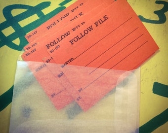10pcs FOLLOW FILE LABELS Vintage Mysterious Seals Glassine Envelope